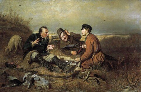 Охотники на привале, В. Перов, 1871