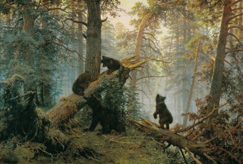 Утро в сосновом лесу, И.Шишкин и К.Савицкий