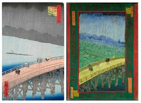 Люди на мосту у Ван Гога и у Хиросиге